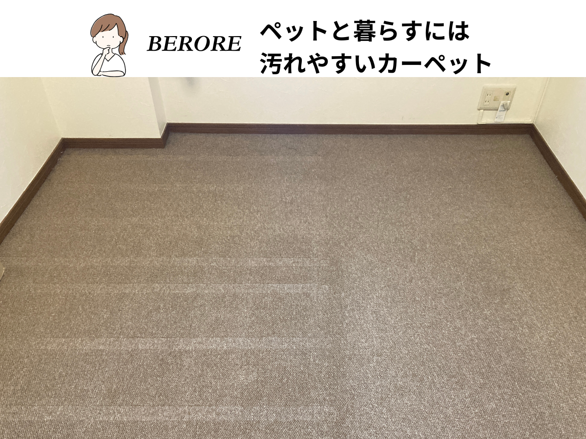 工事前：汚れやすいカーペット